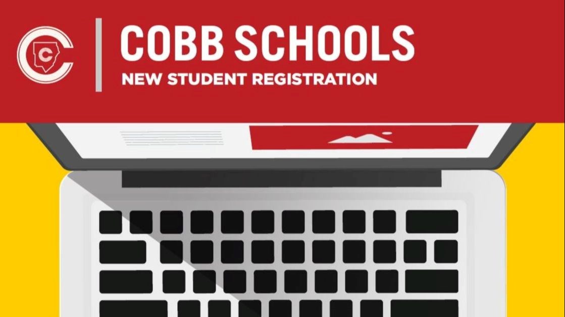 Cobb Schools New Student Registration with a laptop